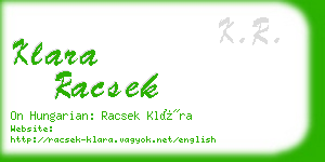 klara racsek business card